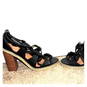 Silence + Noise black Strappy heels